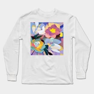 Whimsical Pastel Floral Long Sleeve T-Shirt